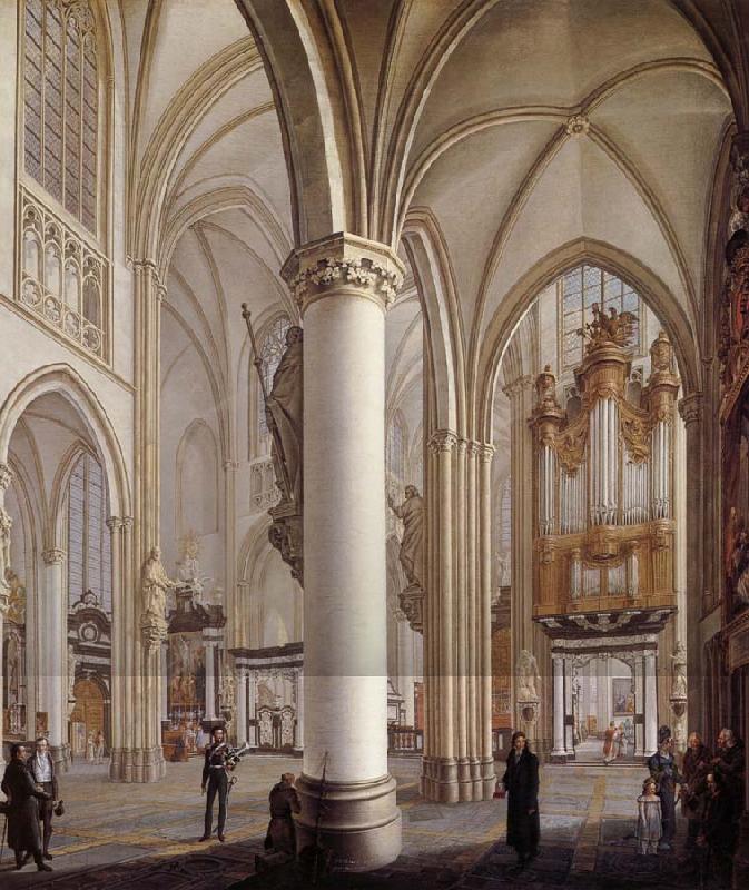 Vervloet Francois Interieur de la cathedrale Saint-Rombaut a Malines oil painting image